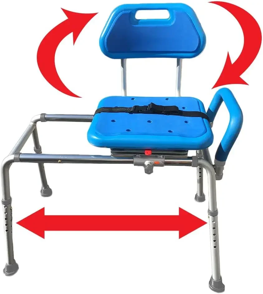 Gateway Premium Sliding Bath Transfer Bench with Swivel Seat-Padded (Blue) Easy To Clean 100% Reversible Superior Quality