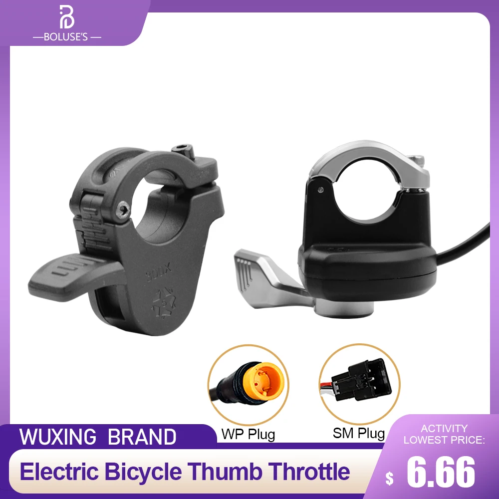 Ebike Thumb Throttle Detachable 300X 108-2 008 009 109R  Electric Bicycle  Accelerato  24V36V48V 72V  Right/Left Hand Throttle