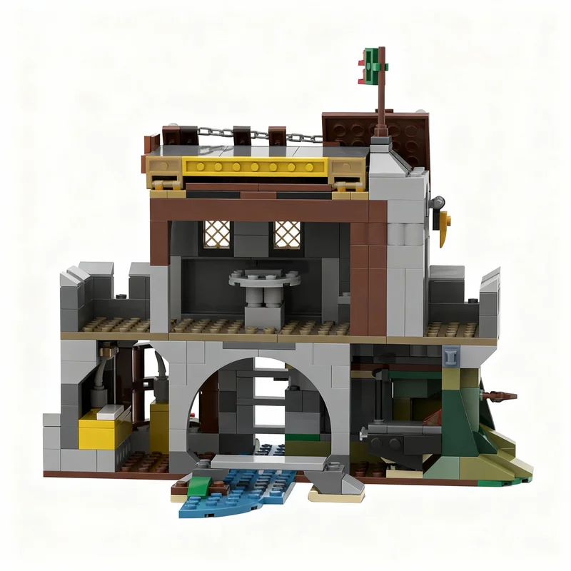 363pcs MOC Castle Market Mill Add-on Model Building Blocks Christmas Gift Art Brick Education Idea Craft Collection Assemble