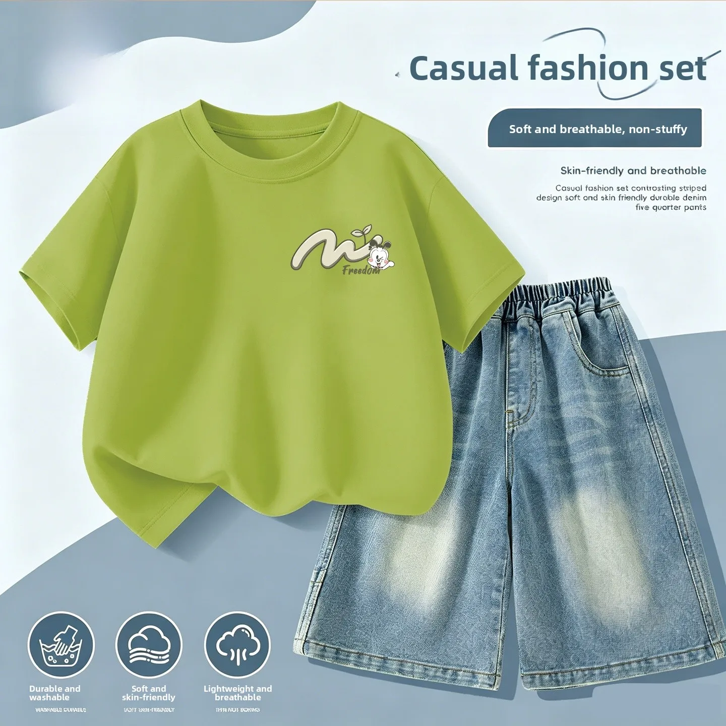 バブビーンボーイズサマーアウトフィット半袖tシャツ＆ショートパンツセットカジュアルコットン通気性ハーフスリーブ子供服