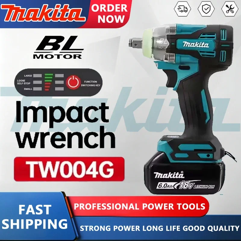 

Бесщеточная отвертка Makita TW004G 630N.m, беспроводная электрическая отвертка, перезаряжаемая дрель-шуруповерт для аккумулятора Makita 18 В.