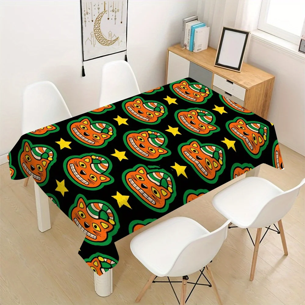 Cute Cartoon Crocodile Print Waterproof Tablecloth for Dining Room Kitchen Counter Decor
