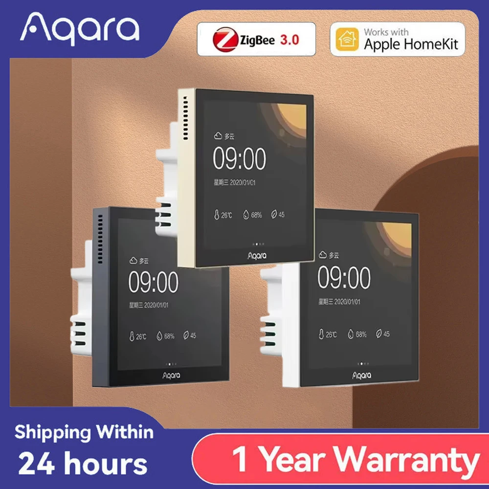 Aqara Scene Panel Switch S1 Zigbee 3.95 "شاشة لمس ذكية AI التعرف على الإيماءات Siri التحكم الصوتي العمل مع Apple Homekit