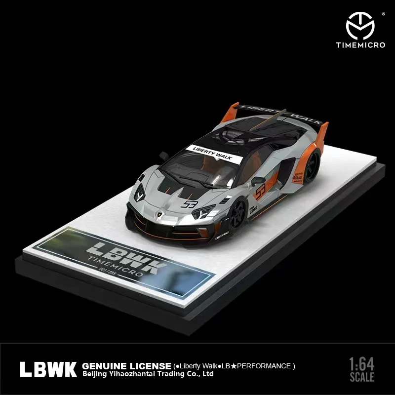 타임 마이크로 모델 자동차 Lambro LP700 GTEVO 와이드 바디 합금 다이 캐스트 탄소 차량, 1:64