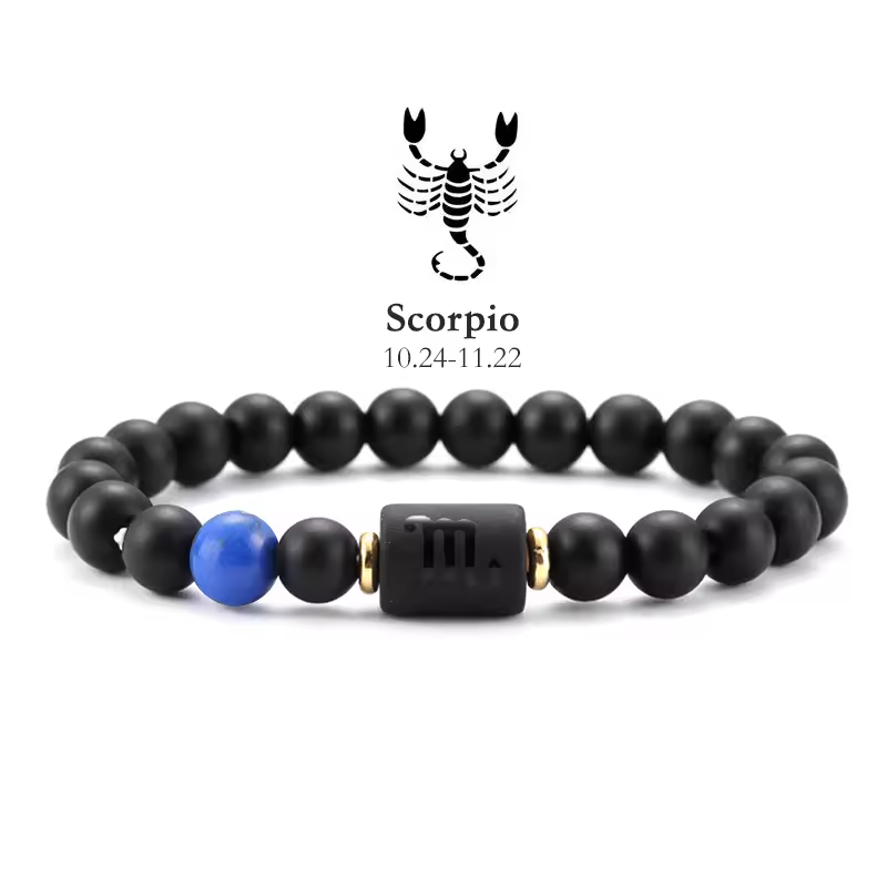 12 Zodiac Bracelets Natural Stone Cancer Virgo Leo Libra Bracelet Couples Friendship Gifts Bracelets jewelry pulsera hombre - Image 35