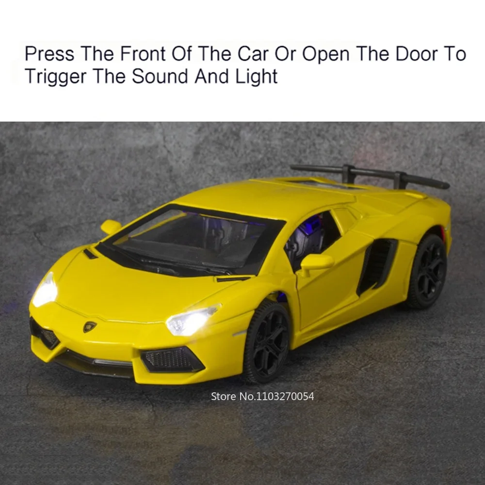 1/32 LP740 Sian jouets modèle de voiture en alliage moulé sous pression voiture de sport corps en métal pneus en caoutchouc portes ouvert son lumière retirer jouet enfant cadeaux