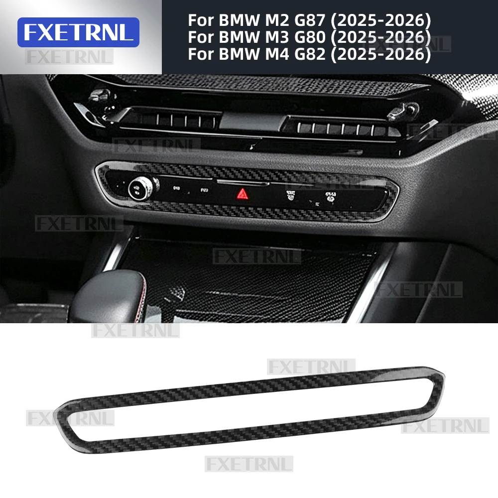 For BMW M2 G87 M3 G80 M4 G82 2025 2026 Real Hard Carbon Fiber Interior Car Decoration Multimedia Warning Light Frame Sticker