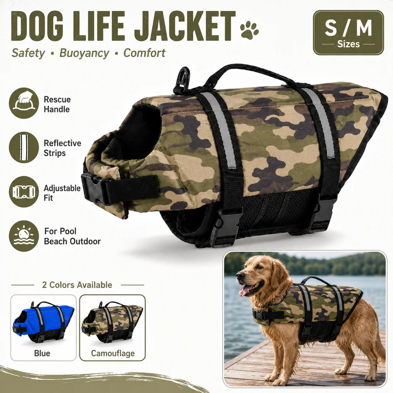 Dog Life Jacket - Pet Life Jacket Dog Swimming Vest