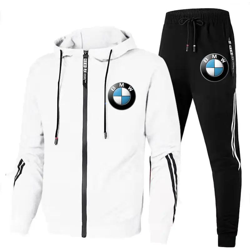 2025Spring and Autumn Best-Selling Casual BMW Sports Suit Men's Fashion Couple Wear Trendy Sweater Hoodie Men's Jacket