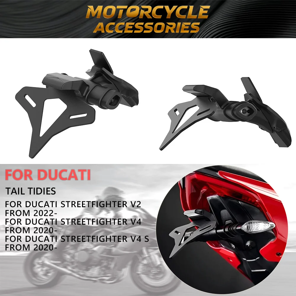 

Motorcycle Plates Holder Short Tail Tailstock Frame Bracket for Ducati Streetfighter V2 2022- V4 S V4S 2020- Rear License Plate