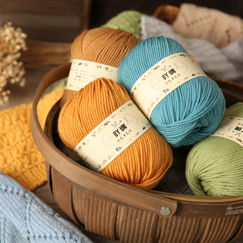 1 rollo de hilo de lana 100% suave y cálido de 50g para tejer a mano, ideal para ganchillo, proyectos DIY, bufandas, suéteres y gorros, 120m (4724in)