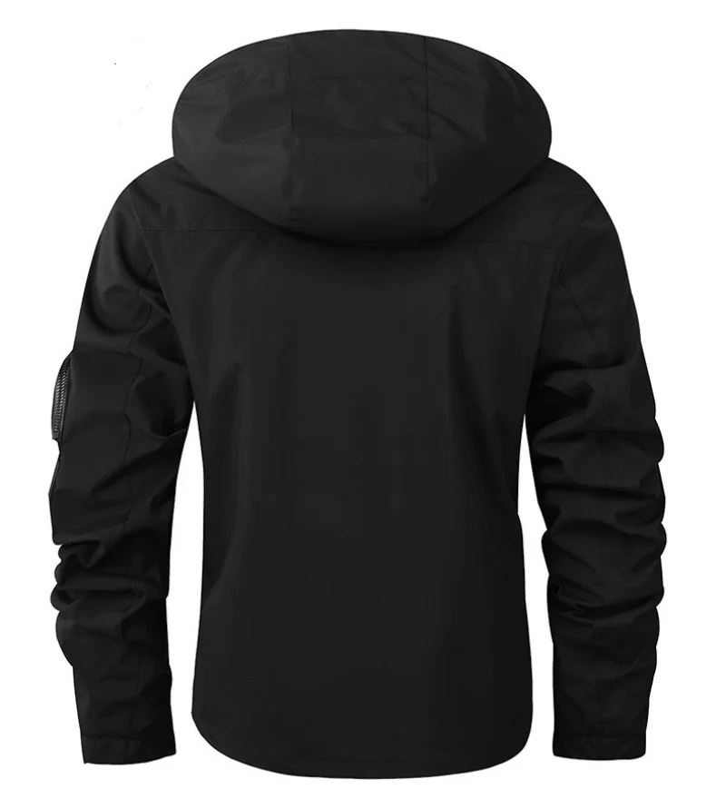 New casual jacket coat hooded hardshell jacket men waterproof long sleeve outdoor men's wear