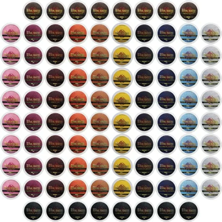 

Coffee Pods,12 Crafted Medium and Dark Roast Blends and Artisan-Inspired Flavors Like and Butter Toffee, Revival Roaster Collec