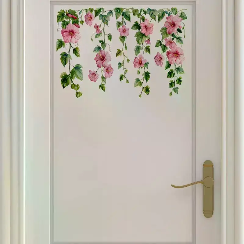 Wall Sticker Fresh Floral Pattern Sink Area Background Bathroom Decoration Self-Adhesive Removable Waterproof No Peel