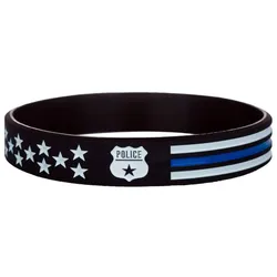 1pc United States Police Thin Blue Line American USA Flag rubber bracelet silicone wristband