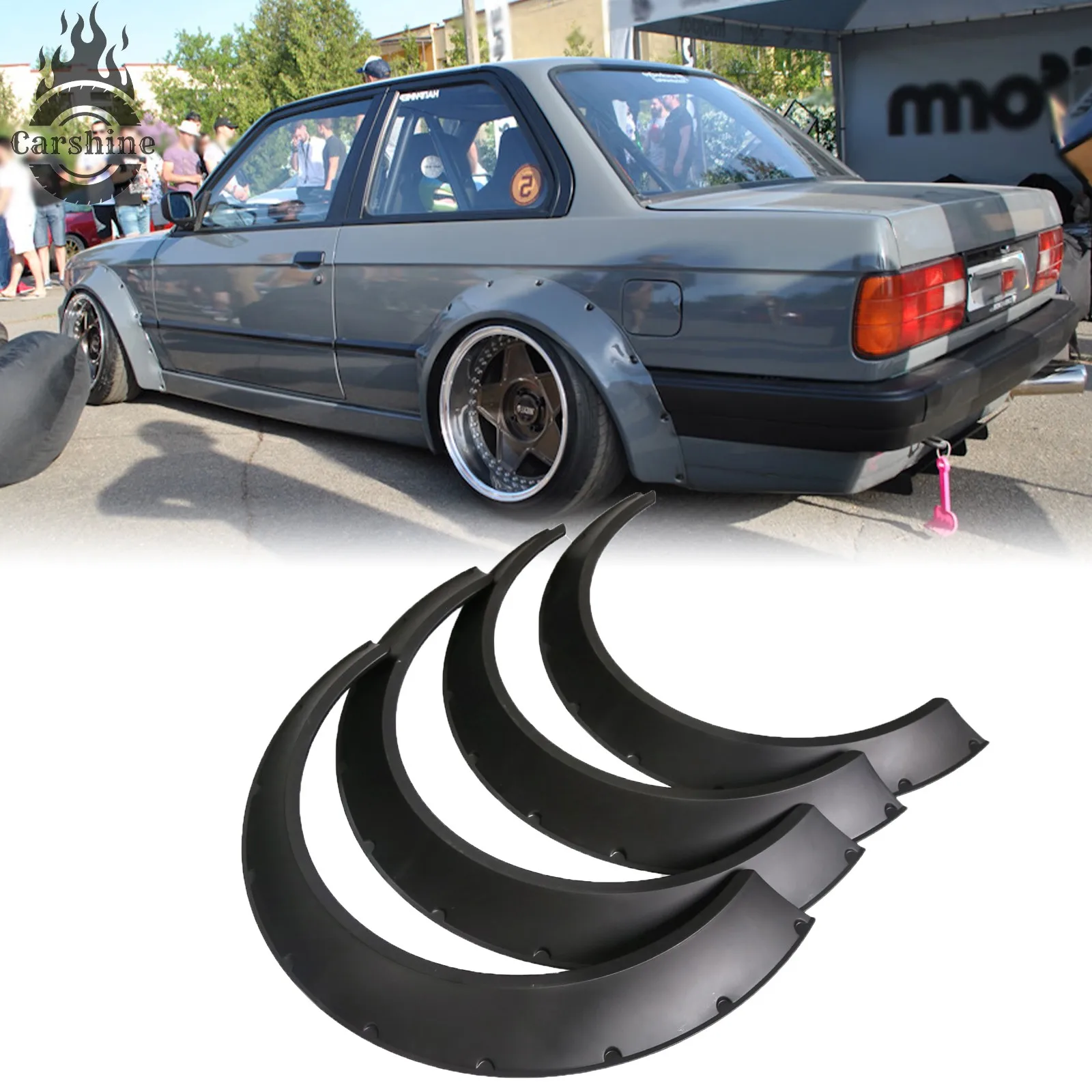 

For E30 E32 E34 E36 4PCS Fender Flares Over Wide Body Kit Wheel Arches Protector