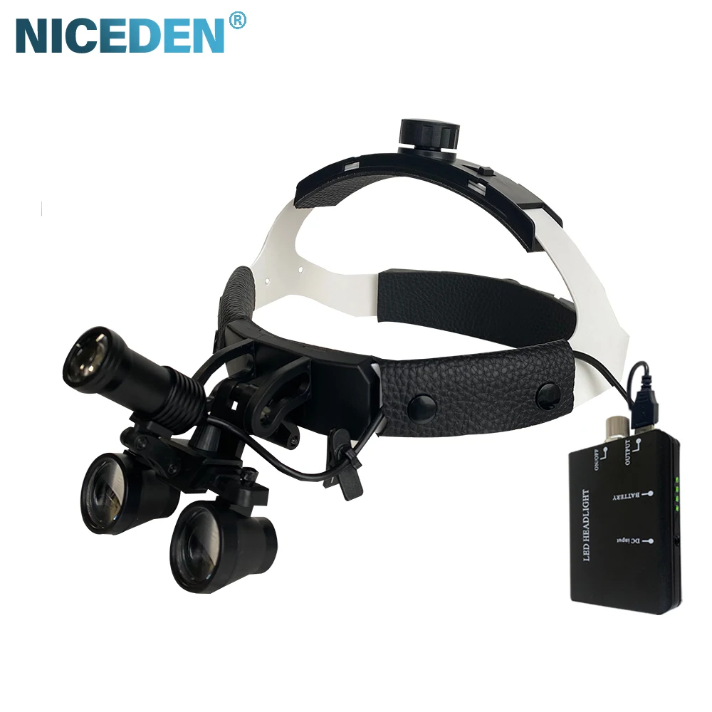 Dental Binocular Magnifier Headband Medical Loupes Optical Glass 2.5X 3.5X Ultra-wide Field of View