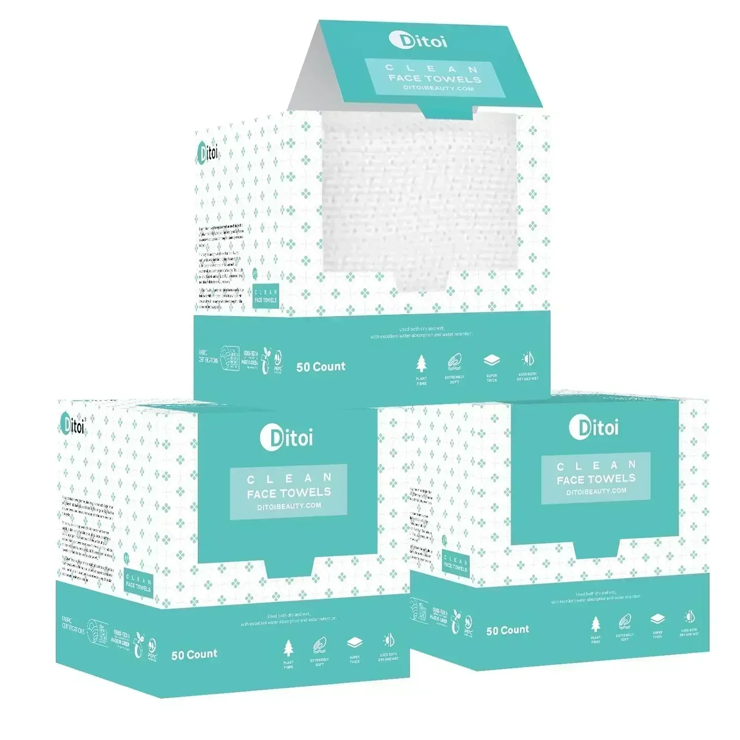 مناشف الوجه، منشفة وجه للاستعمال مرة واحدة مقاس 10 × 12 بوصة، مناشف الوجه مقاس XL، مناديل جافة لإزالة المكياج فائقة النعومة #1