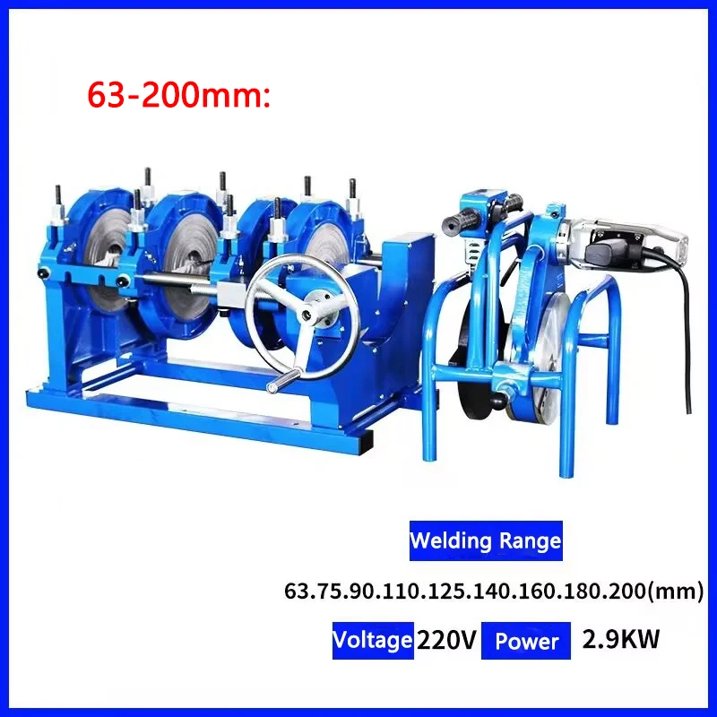 Screw type PE Pipe Butt Welding Machine PP/PPR/PB/PVDF/MPP Plastic Pipe Hot Melt Butt Welder Size 40-160/63-160/63-200