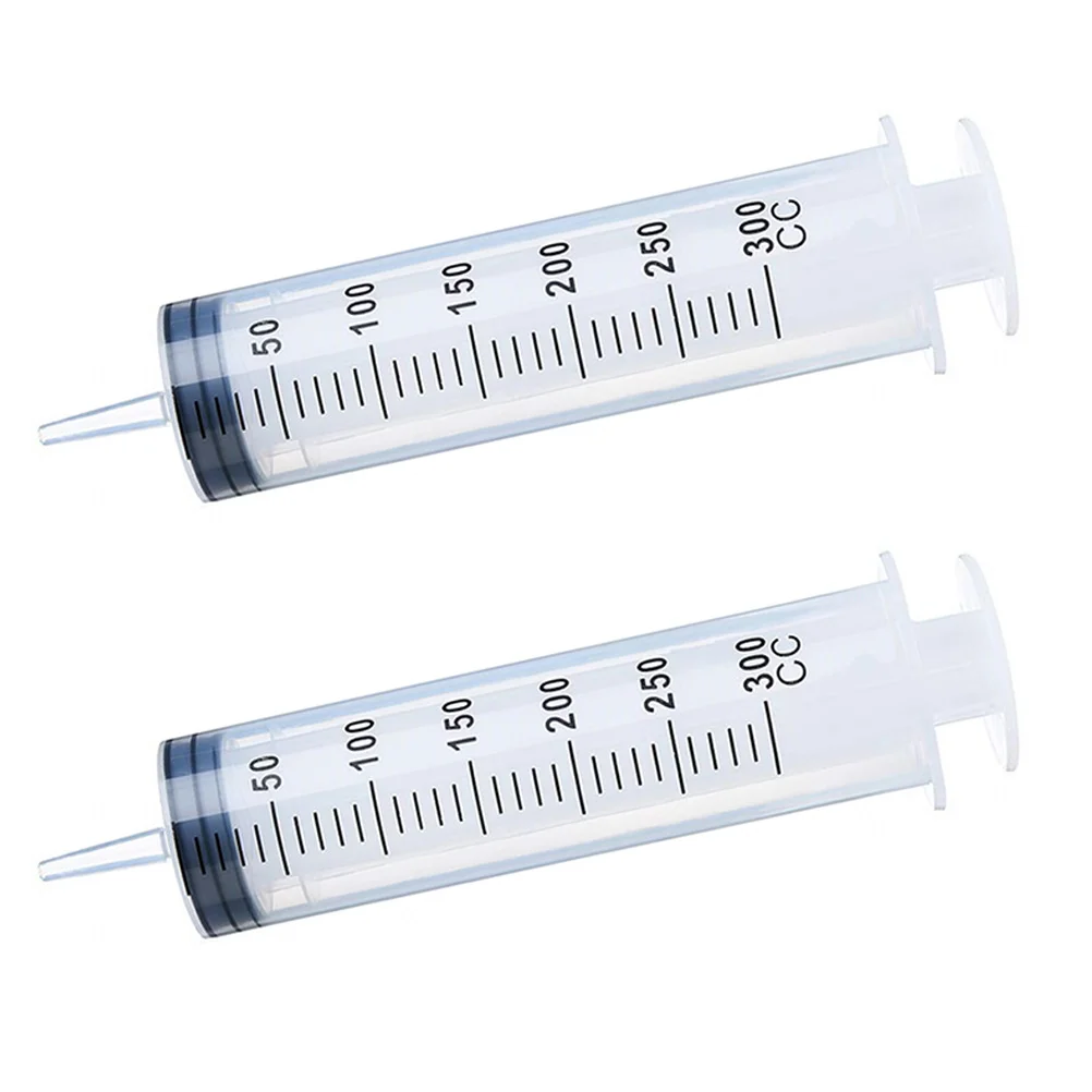 2 Pcs Large Capacity Plastic Syringe Applicator Needle Injector for Cleansing Safe Hygienic Independent