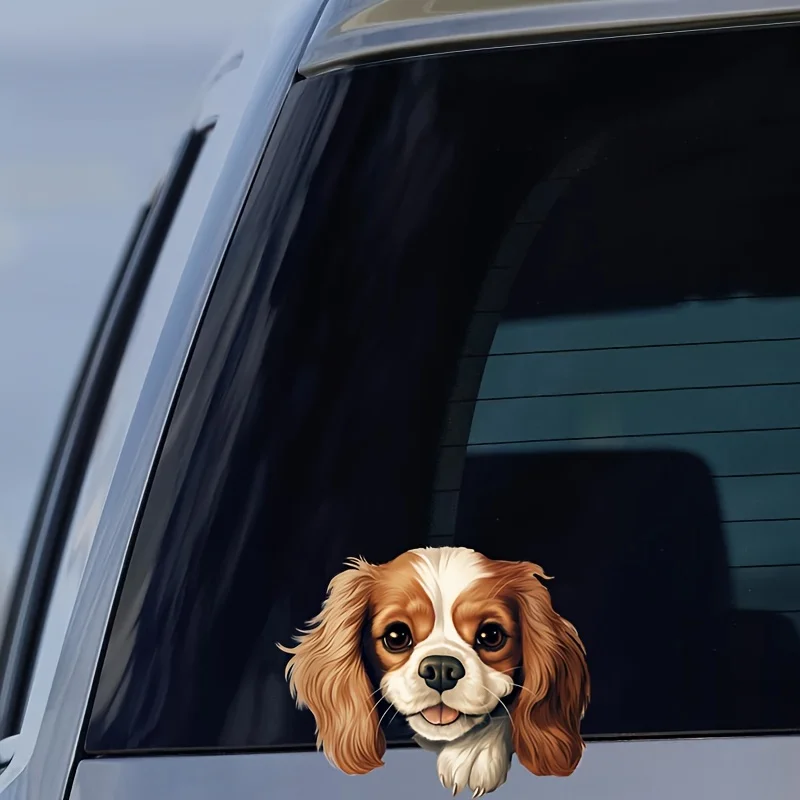 DK113# Cavalier King Charles Spaniel Car Stickers Scratch Covering Self-Adhesive Waterproof Decal Motorcycle Decorative Accessor
