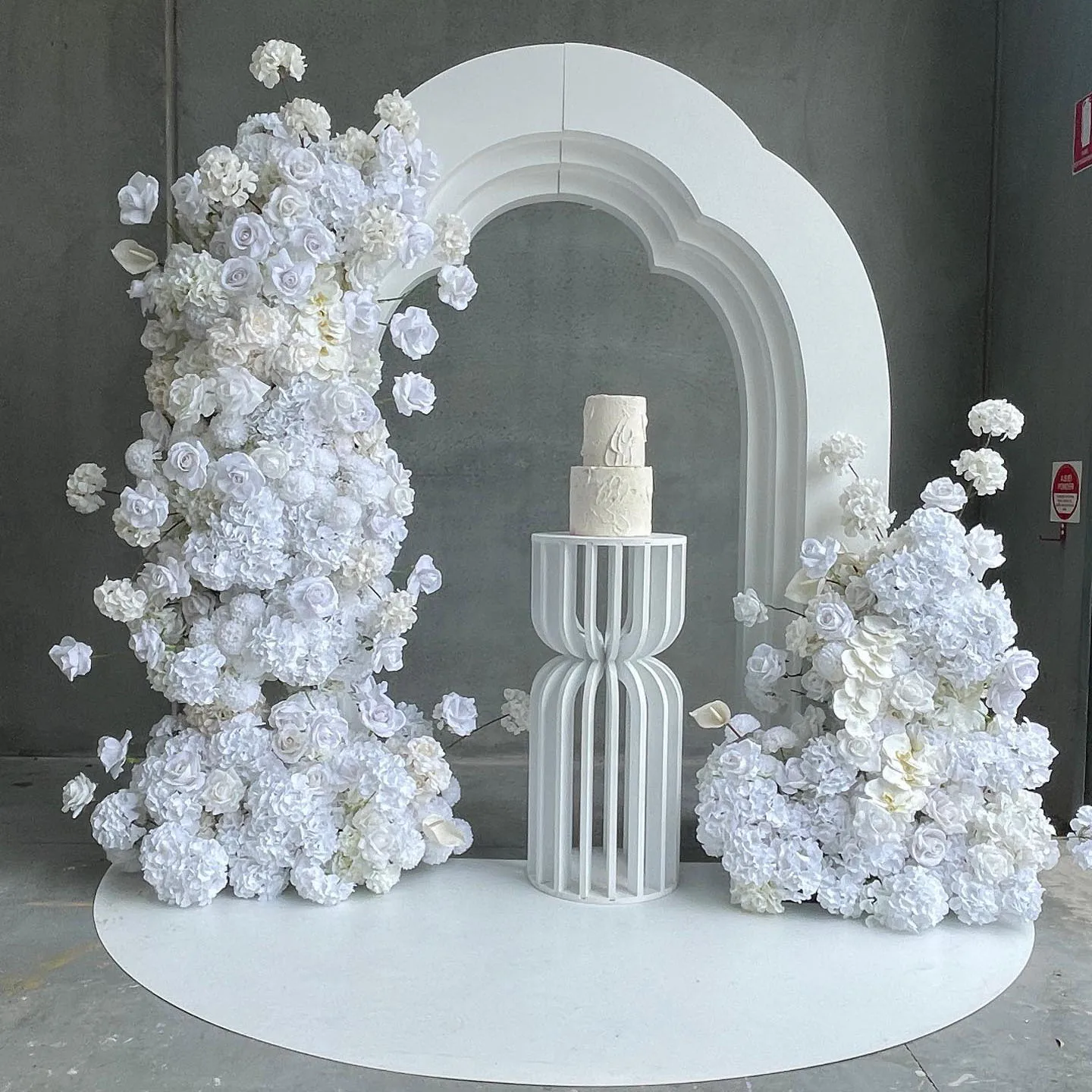 Decoração de palco de casamento fundo acrílico quadrado branco