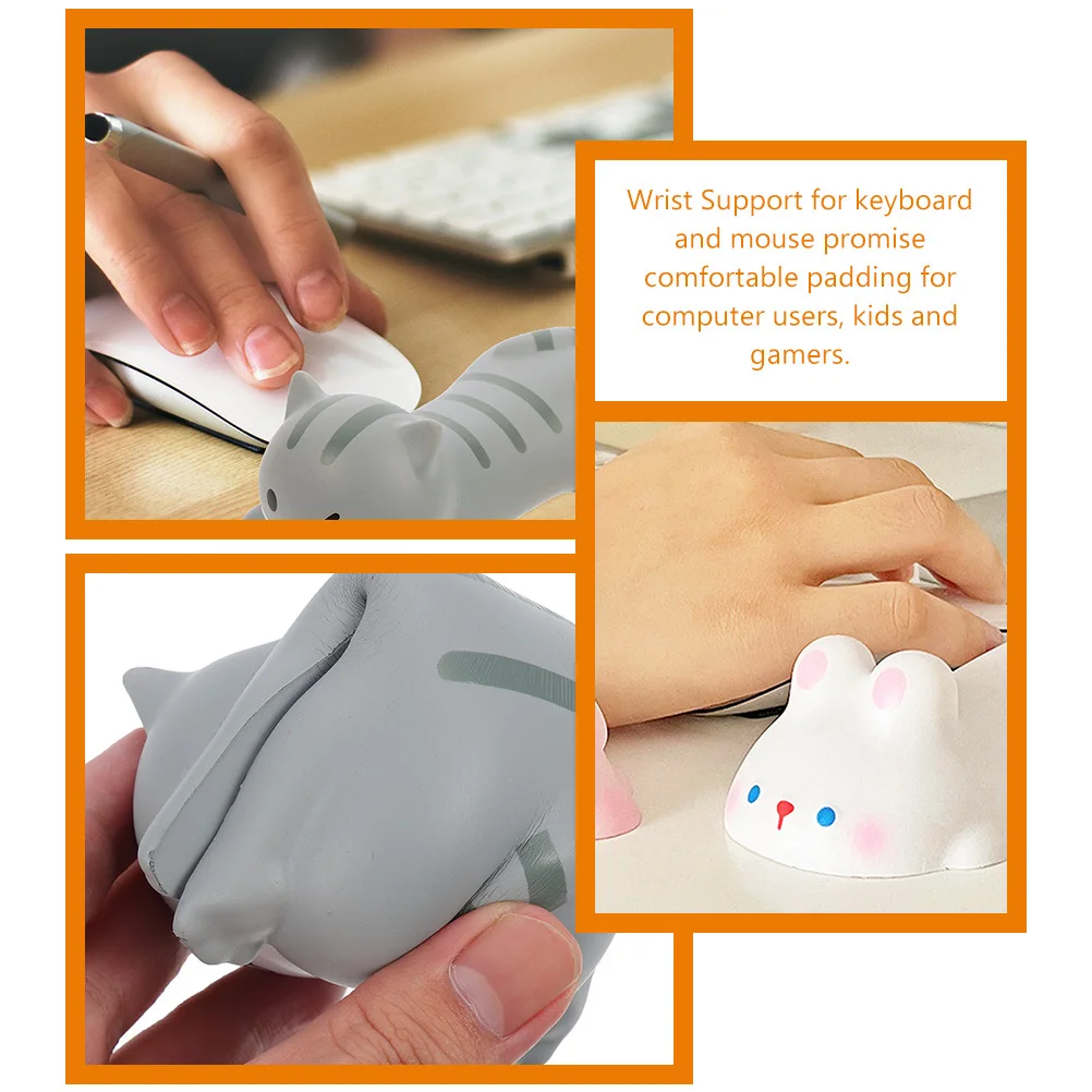 2 pezzi di tappetino per mouse animale cartone animato poggiapolsi supporto leggero e traspirante per giochi per computer tappetino per mouse moderno accessorio per ufficio