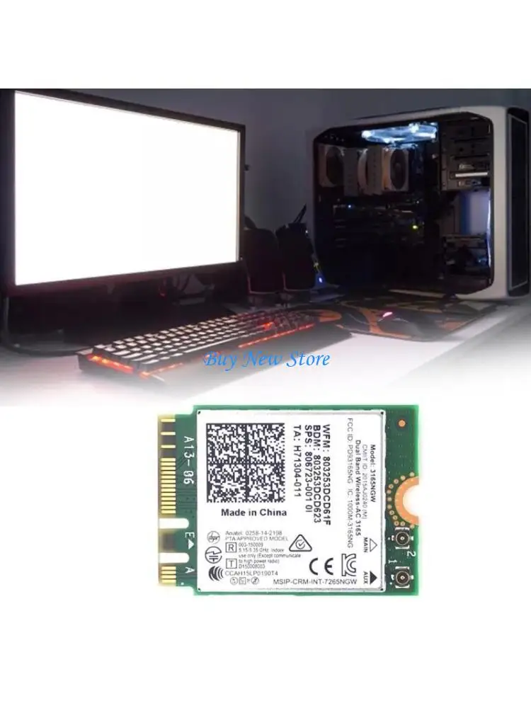 

20CE 3165NGW WirelessAC 600M Card BT4.0 WiFi NGFF Adapter Dual-Band 5Ghz