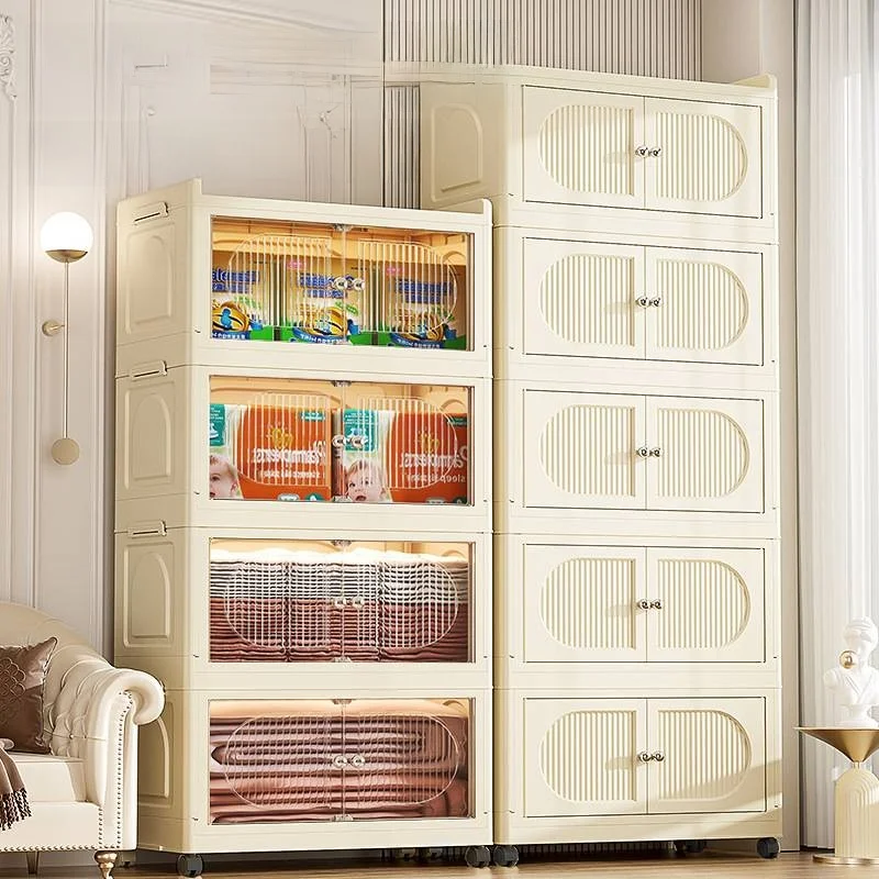 multi-layer-storage-cabinet-moving-book-toy-clothes-storage-box-no-installation-required-simple-style-stainless-steel-material