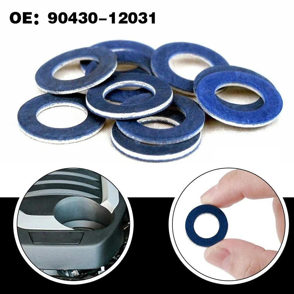 20pcs Car Oil Drain Plug Crush Washer Gaskets 90430-12031 For Camry 1989-2016 Oil Drain Plug Gasket Auto Accessories