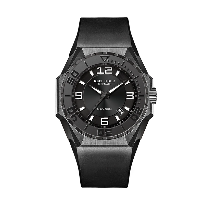 Reef Tiger/RT RGA6903 Men's Automatic Mechanical Watch 43MM Waterproof Military Classic Calendar Night Light Luxury Watch Reloj