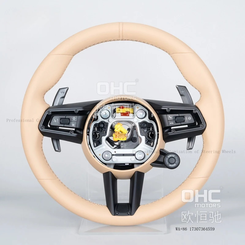 19-22 models for911, Panamera, Macan, and Taycan cars, full leather steering wheel upgrade assembly