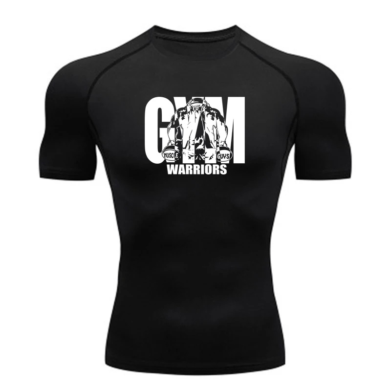 Compression Tight Quick Dry Milk Silk Clothing Mens Casual Fitness Sports Shirts Summer Gym Bodybuilding Short Sleeve T-Shirts