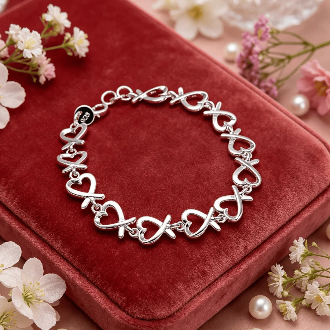 High-quality 925 sterling silver Delicate Heart chain Bracelets for women Fashion Party Wedding Accessories Jewelry Holiday Gift
