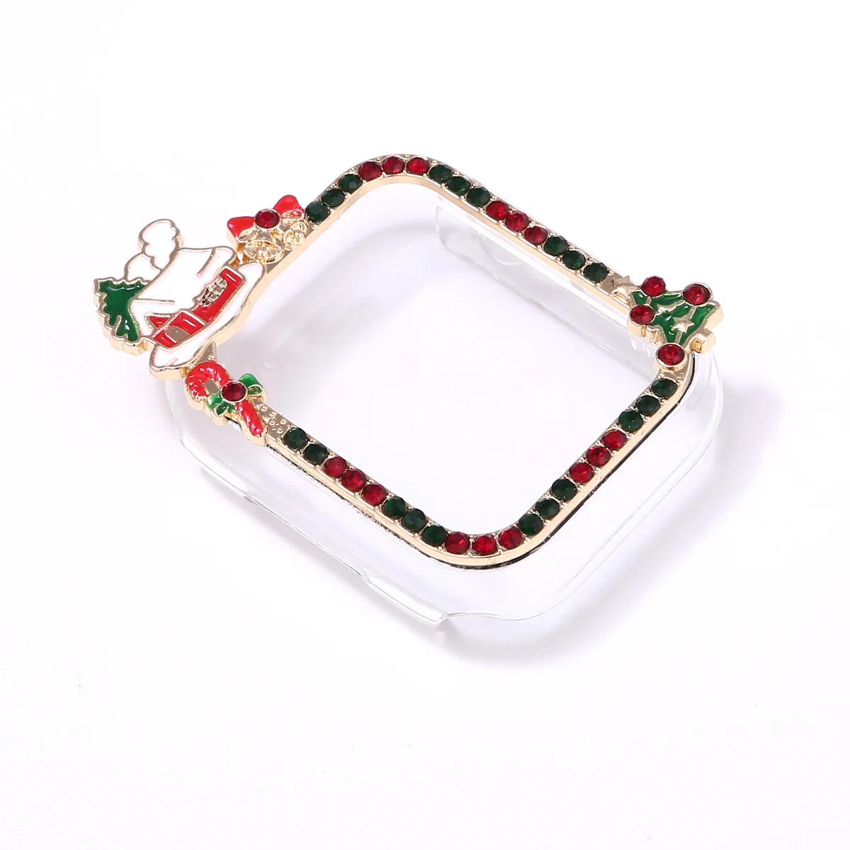 Protective Case for Apple Watch Case 9/8/7 41mm 45mm Christmas Bling Rhinestone Women Bumper Frame Cover iWatch Series 40/44mm