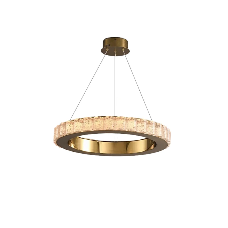 Dimmable LED Gold Chrome Crystal Ring Ceiling Chandelier Lighting Lustre Suspension Luminaire Lampen For Living Room