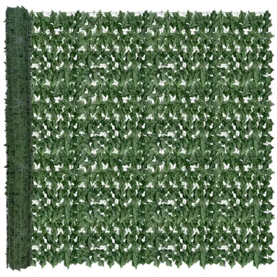 

Искусственная панель-забор из плюща для создания приватности: УФ-защита, декоративная изгородь из листьев плюща для патио, балкона, сада, двора, помещений