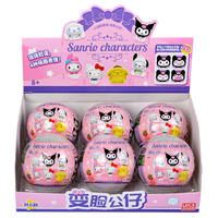 New Sanrio Face Changing Anime Action Figure Toys Kitty Kuromi Melody Pochacco Kawaii Doll Model Elf Ball Children Toy Set Gifts