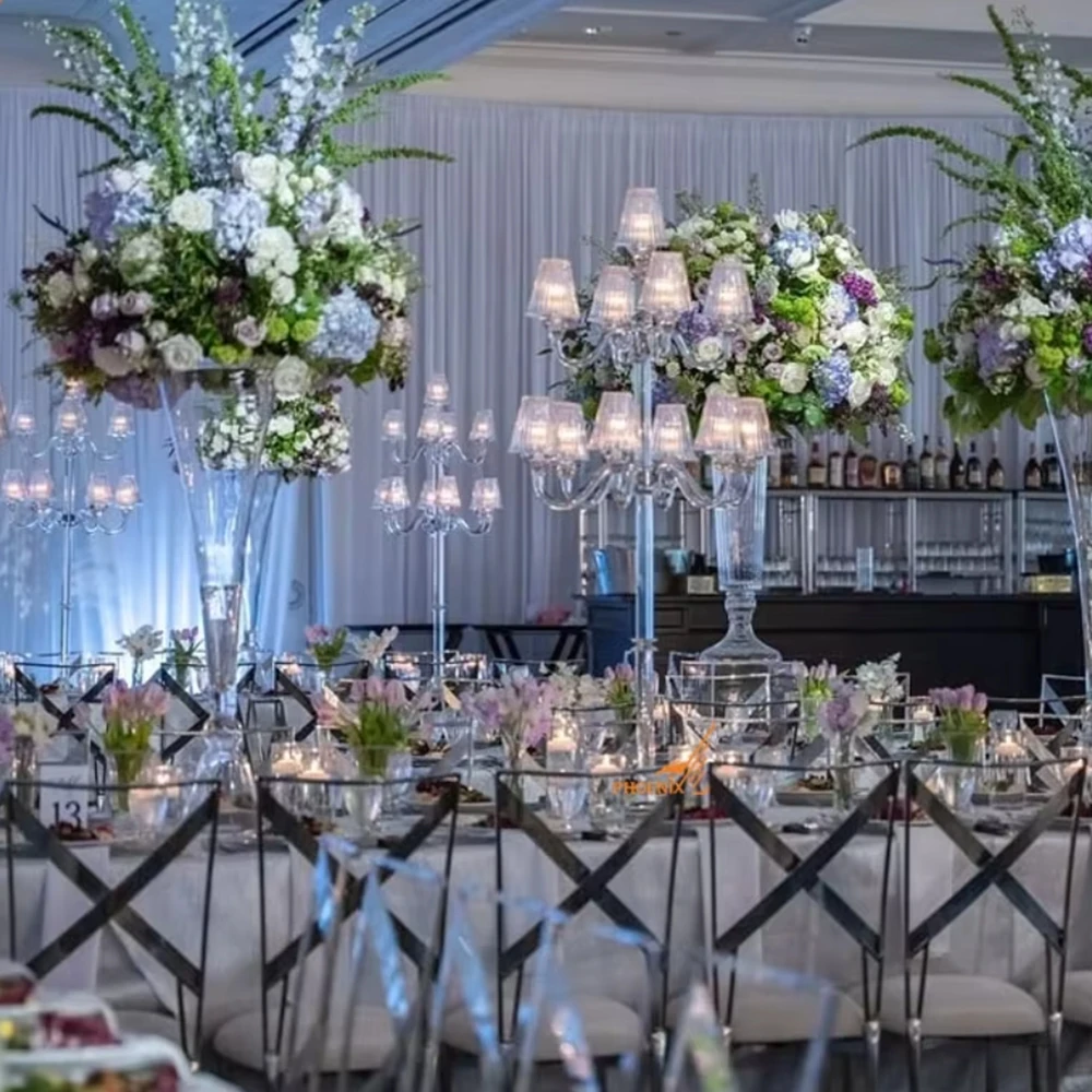 

4 шт. прозрачных хрустальных подставок для зонтов-цветочных композиций с подставкой из стекла для свадеб, индивидуальный размер