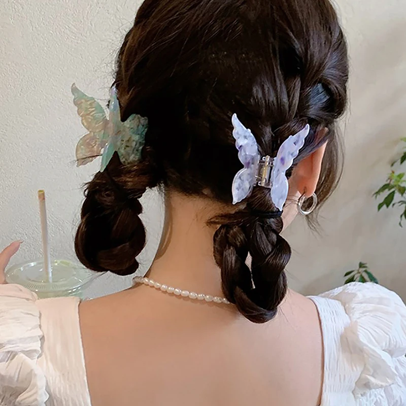 Franse Retro Vlinder Vorm Haarclips Koreaanse Stijl Mode Acetaat Gradiënt Haarspeld Meisjes Haarklauw Haaraccessoires Hoofddeksels