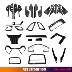 RHD Carbon Interior Kit For Honda Civic 10th 2016-2020 Car Dashboard Armrest Door Window Glass Lift Switch Cover Trim