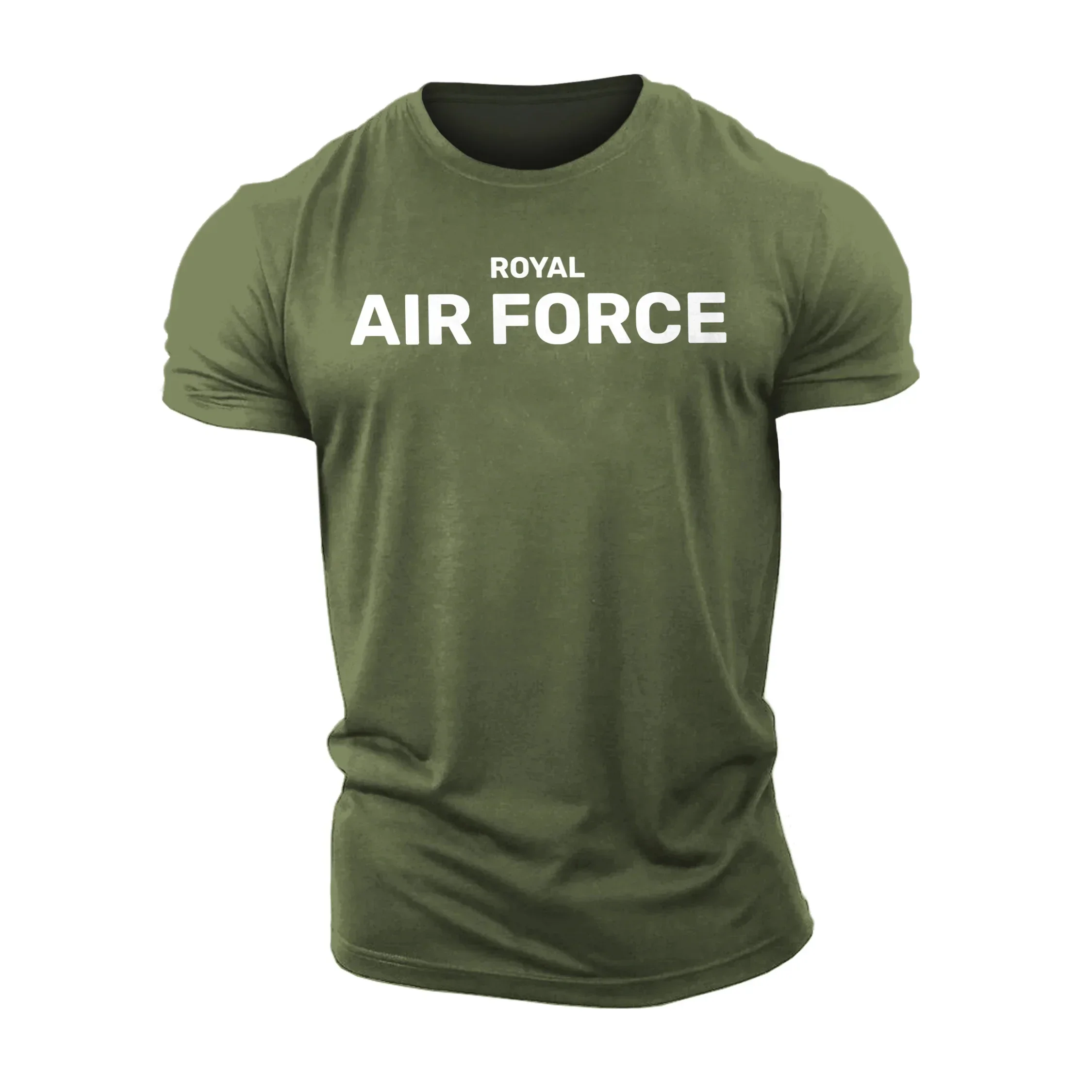 

High Quality Cotton Men's Short Sleeve Top Muscular Men's Guy T-Shirt 3D Printed Royal Air Force - Gym T-Shirt harajuku