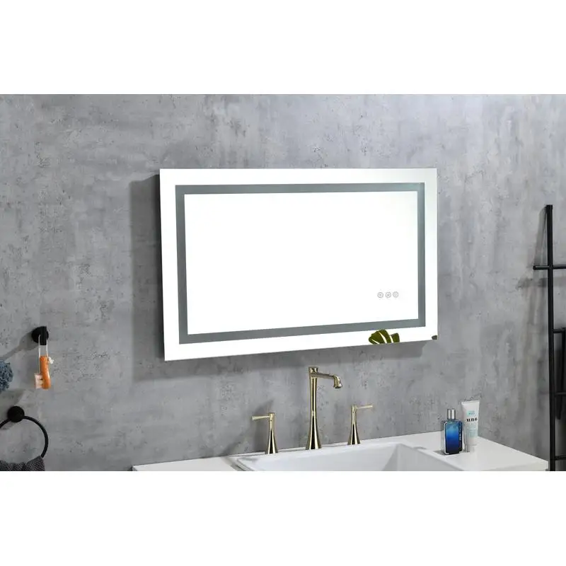 40" x 30" LED Bathroom Mirror, Dimmable Wall Mirror with Front and Backlight, Anti-Fog Function, Memory Feature, 3 Color Temps,