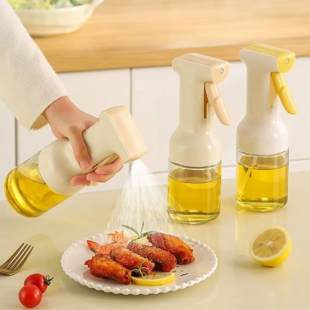 

Refillable 300ML Atomized Oil Spray Glass Press Olive Oil Sprayer Adjustable Leak-Proof Oil Mister BBQ