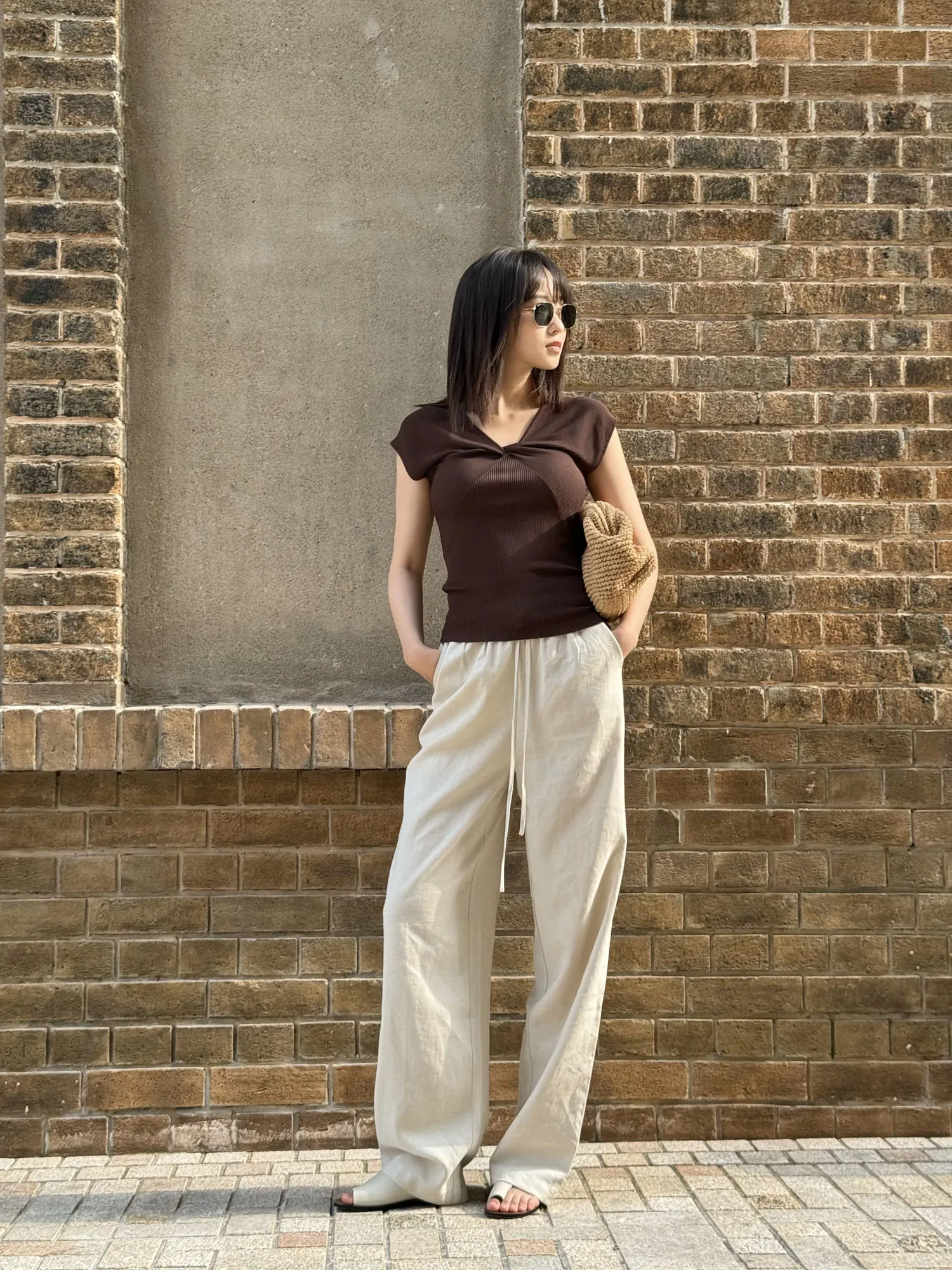 

Летние брюки Viyoung: широкие, повседневные, в пол, с эластичным поясом на шнурке, свободного кроя, комфортные