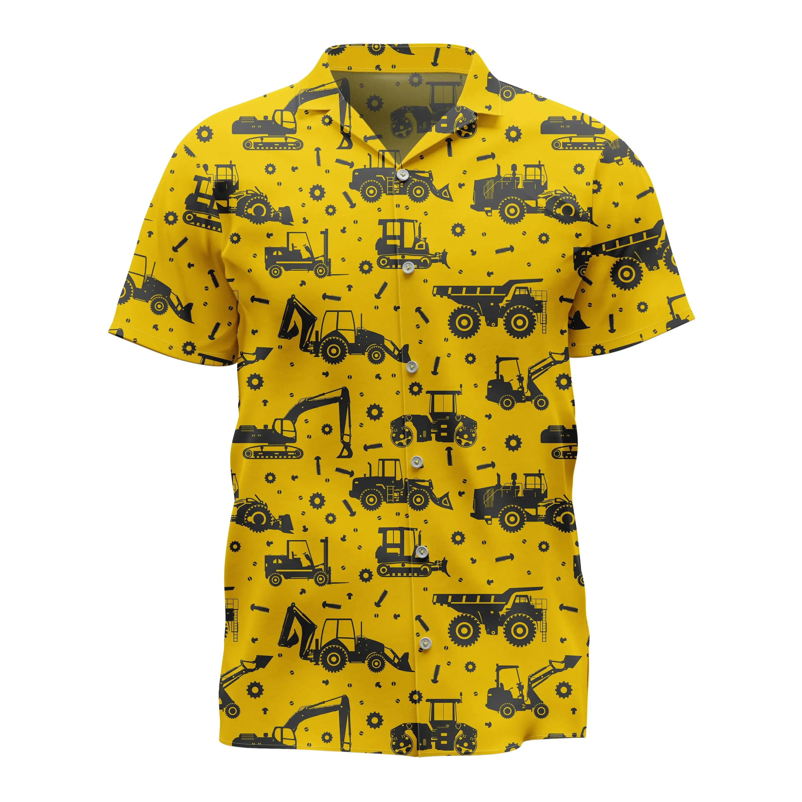 Jumeast Heavy Tractor Pattern Hawaiian Shirt  Farm Life Graphic Aloha Shirts Tropical Baggy Casual Man Clothing Farmer Gifttify