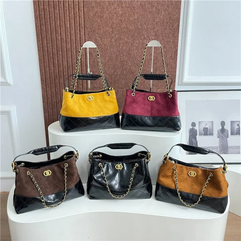 

Модная простая однотонная большая сумка большой емкости из элегантной кожи для женщин, модная пригородная сумка