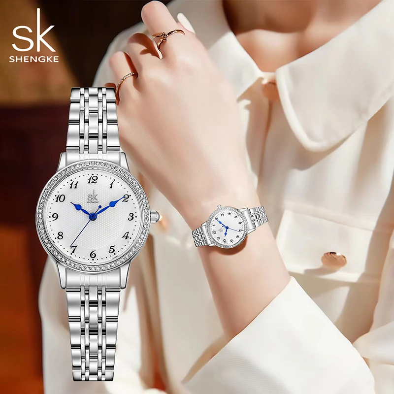 Shengke Women Watches Ladies Elegant Steel Women's Bracelet Watches Female Clock Quartz Wristwatch Relogio Feminino Montre Femme