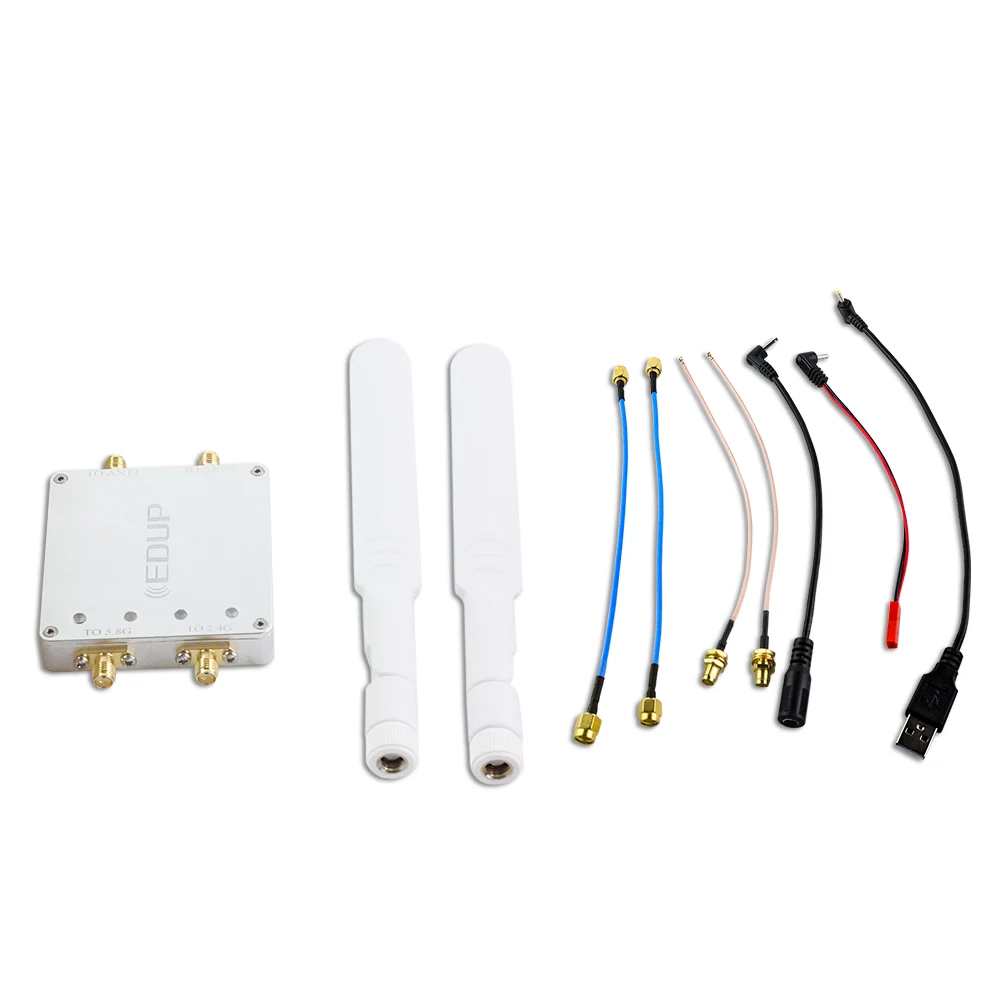 EDUP WiFi Booster 5.8GHz&2.4GHz Signal Extender Long Range Dual 4W Channel Repeater Dual Antenna Power Amplifier for Drone Route