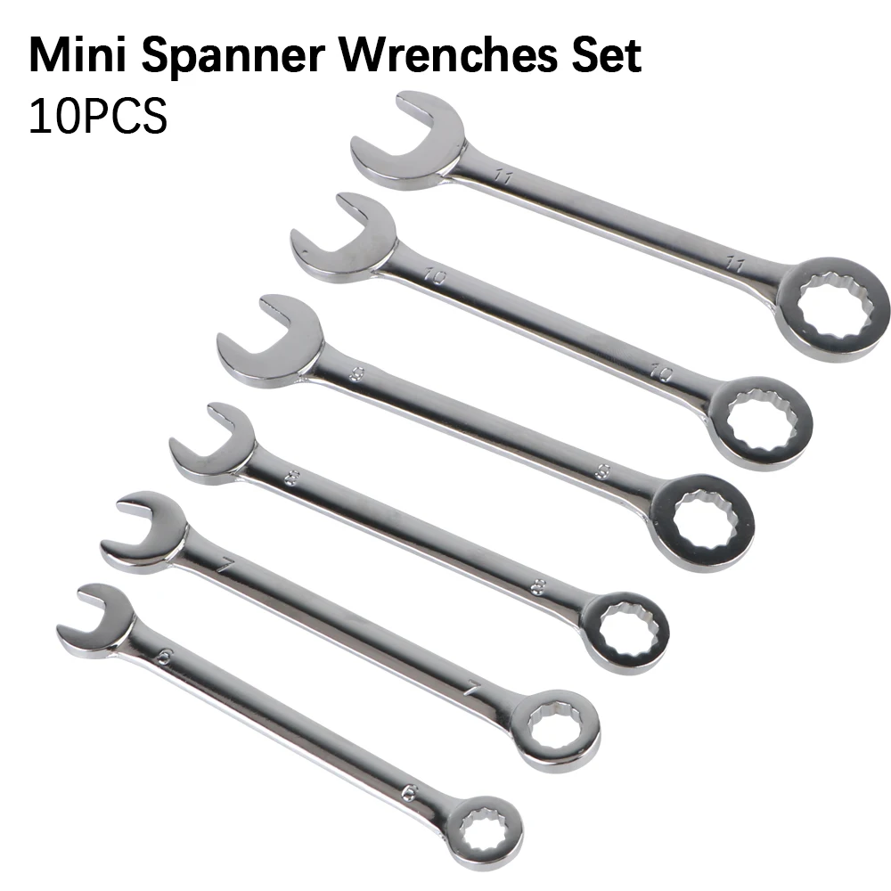 Key Ring Spanner Mini Spanner Wrenches Set Explosion-proof Pocket 10pcs Hand Tool Imperial units/Metric Type Wrenches